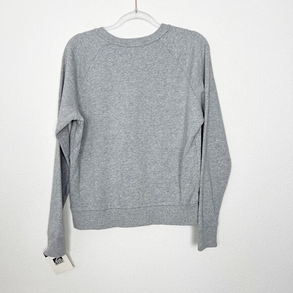 Reef Gray Pink Logo Graphic Crewneck Sweatshirt Pullover Womens Small - Picture 2 of 8